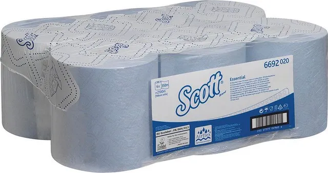 Rola prosop autocut, Kimberly Clark, Scott Max, 1 strat, albastru, 350 metri, 6 role/set