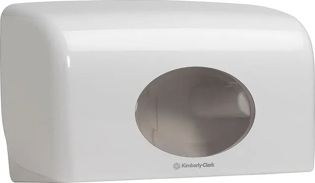 Dispenser Kimberly-Clark Aquarius Twin, pentru hartie igienica small jumbo, culoare alba