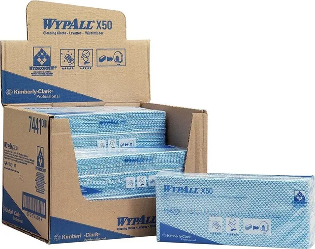 Lavete Kimberly-Clark Wypall X50, albastre, 50 bucati/pachet
