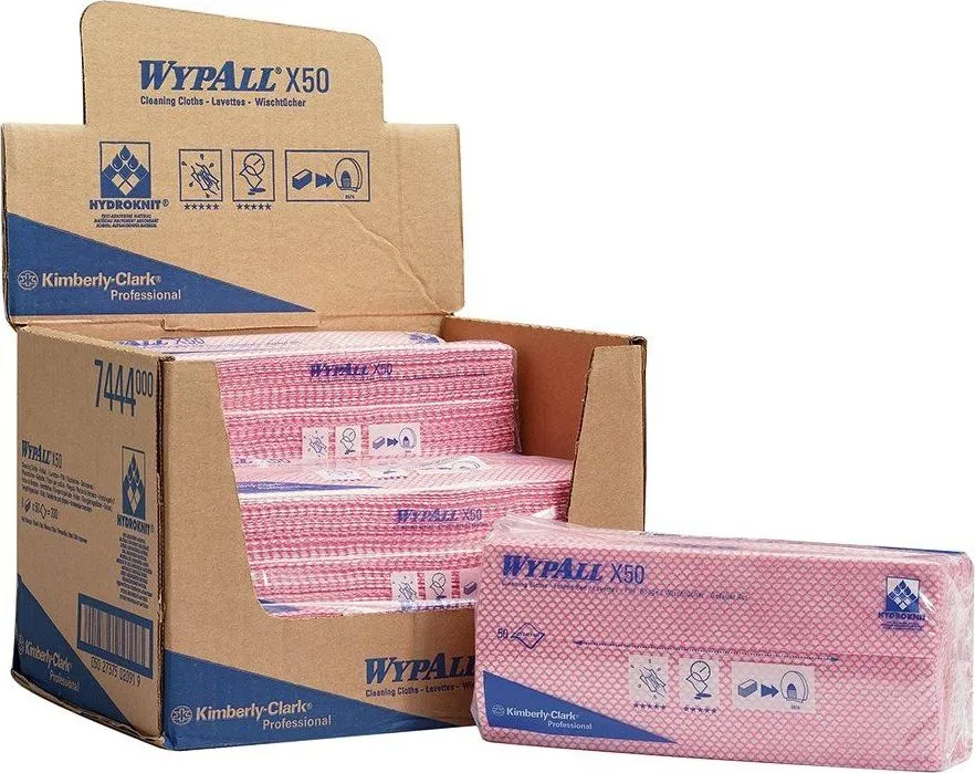 Lavete Kimberly-Clark Wypall X50 rosii, 50 bucati/set