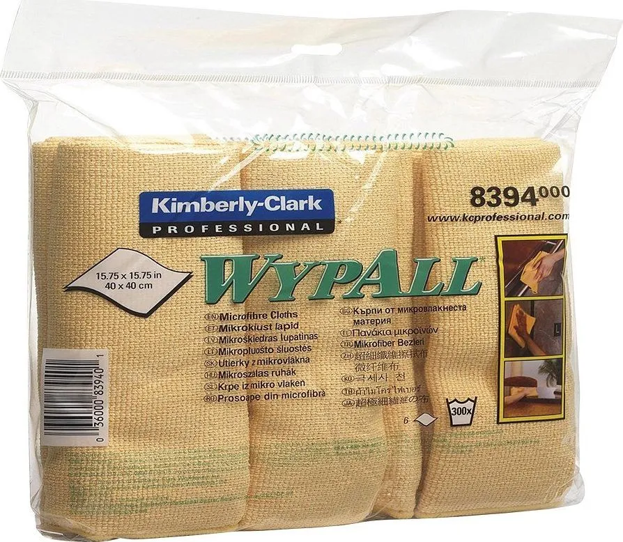 Laveta microfibra Kimberly-Clark Wypall, galbena, 6 bucati/set
