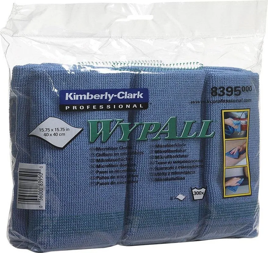 Lavete microfibra Kimberly-Clark Wypall, albastre, 6 bucati/pachet
