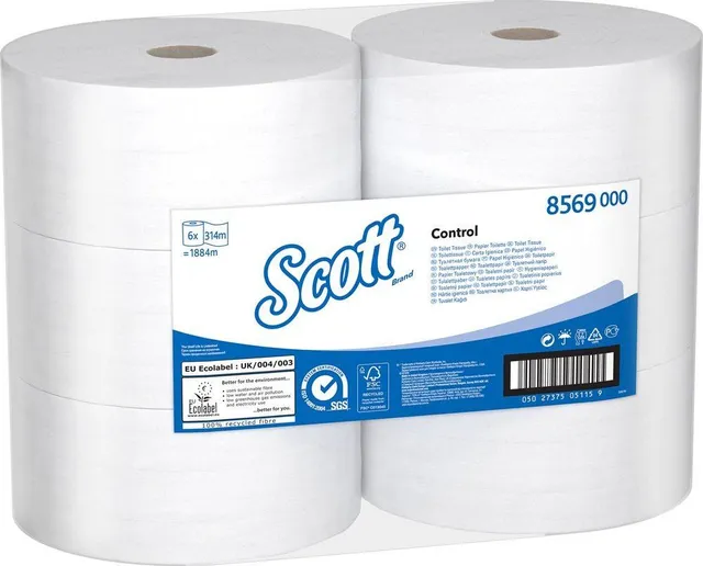 Rola hartie igienica derulare centrala Kimberly-Clark, 2 straturi, 314 m, 6 role/bax