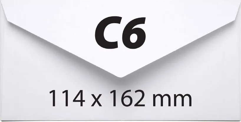 Plic C6, 114 x 162 mm, alb, gumat, clapa V, 70 g/mp, 25 bucati/set