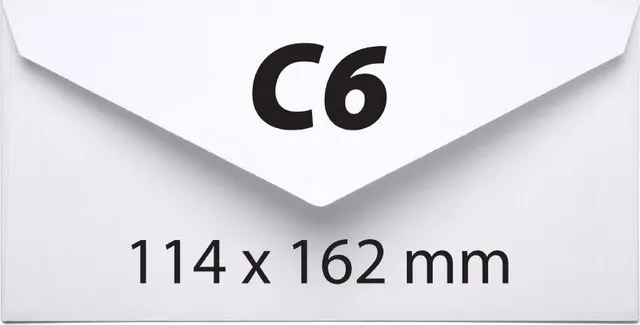 Plic C6, 114 x 162 mm, alb, gumat, clapa V, 70 g/mp, 1000 bucati/cutie