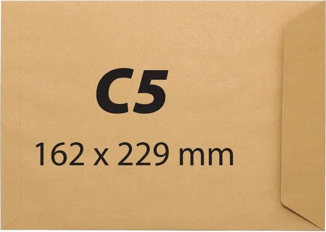 Plic C5, 162 x 229 mm, kraft, banda silicon, 90 g/mp, 25 bucati/set