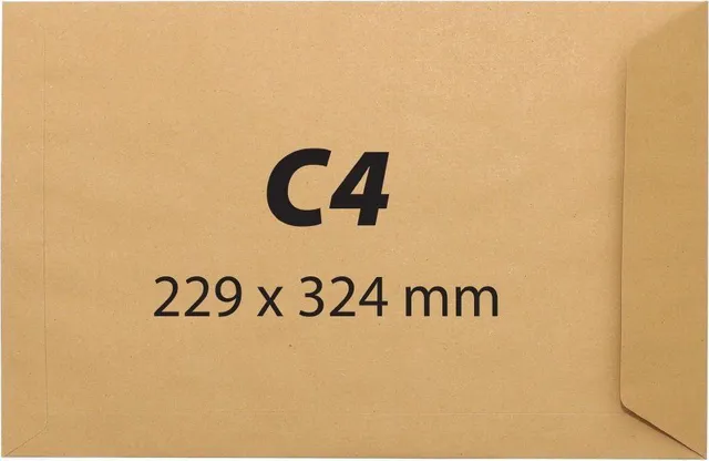 Plic C4, 229 x 324 mm, kraft, banda silicon, 90 g/mp, 25 bucati/set