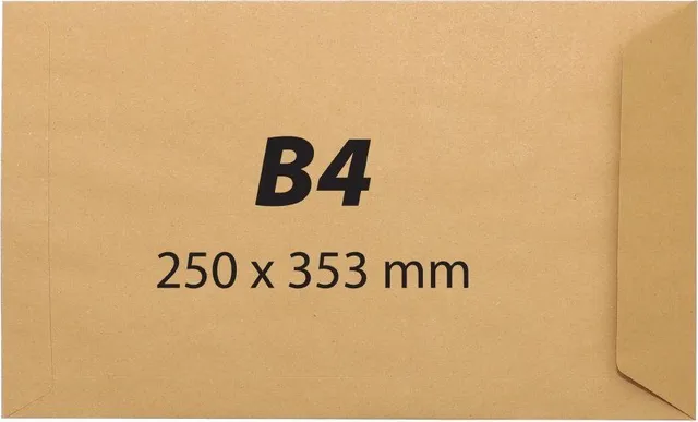 Plic B4, 250 x 353 mm, kraft, banda silicon, 90 g/mp, 25 bucati/set