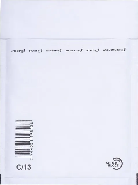 Plic cu protectie, 150 x 210 mm (interior), alb, banda silicon, 90 g/mp, 5 bucati/set