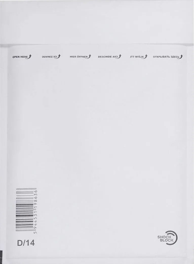 Plic cu protectie, 180 x 265 mm (interior), alb, banda silicon, 90 g/mp, 5 bucati/set