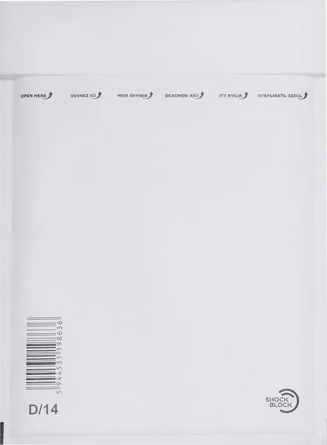 Plic cu protectie, 180 x 265 mm (interior), alb, banda silicon, 90 g/mp, 100 bucati/cutie