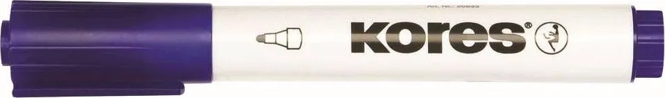 Marker pentru tabla Kores, varf rotund 3mm, albastru