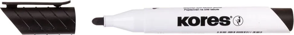 Marker pentru tabla Kores, varf rotund 3mm, negru