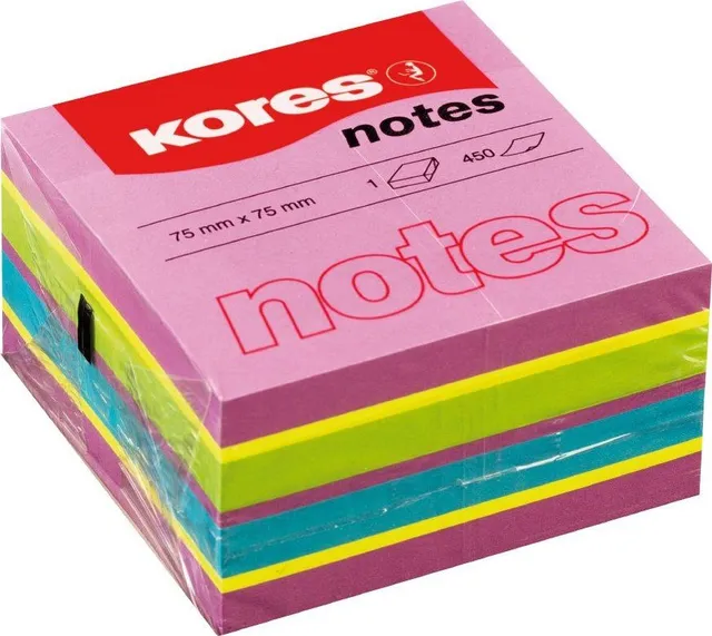 Notite adezive, Kores, 75 x 75 mm, multicolor, 450 file (KS48464buc)