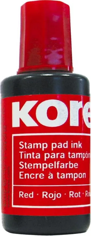 Tus pentru stampila automata/de cauciuc fara ulei Kores. 27 ml, rosu