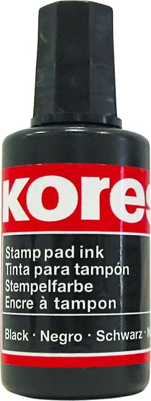 Tus pentru stampila automata/de cauciuc fara ulei Kores. 27 ml, negru