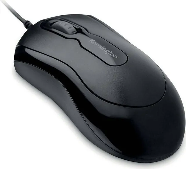 Mouse Kensington EQ Mouse-in-a-Box, cu fir de 180 cm, plastic partial reciclat, negru