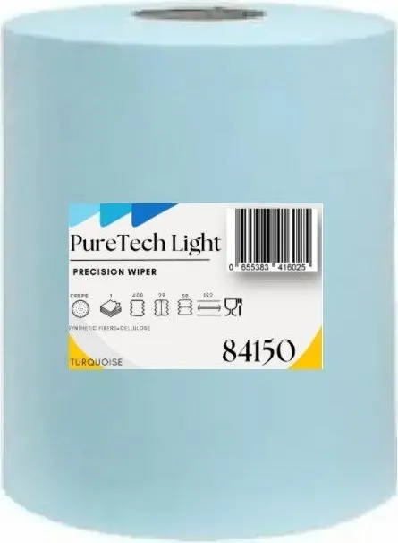 Lavete industriale turcoaz PureTech Light, 29.5 x 38 cm, 152 m, 400 portii/rola
