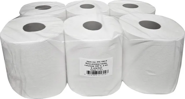 Rola prosop celuloza alba, 2 straturi, 23 x 21 cm, 600 portii, 150 m, 6 role/bax