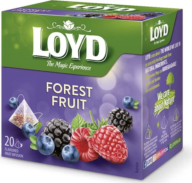 Ceai Loyd fructe de padure, piramida, 2 g, 20 plicuri/cutie