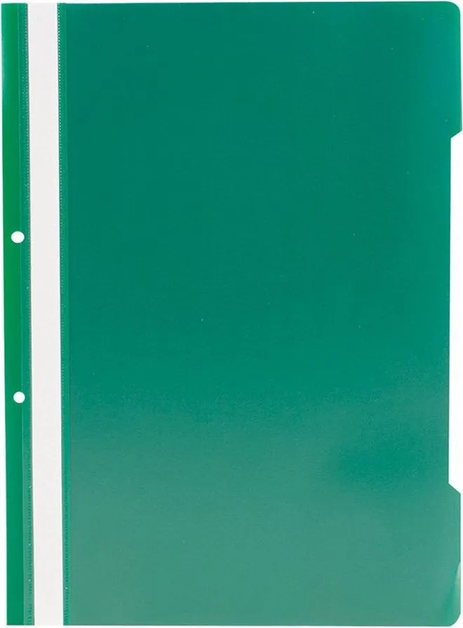 Dosar cu sina si 2 perforatii Noki, verde, 50 bucati/set