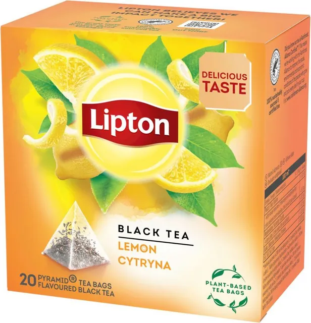 Ceai Lipton, negru, infuzie Lamaie, 20 bucati/cutie