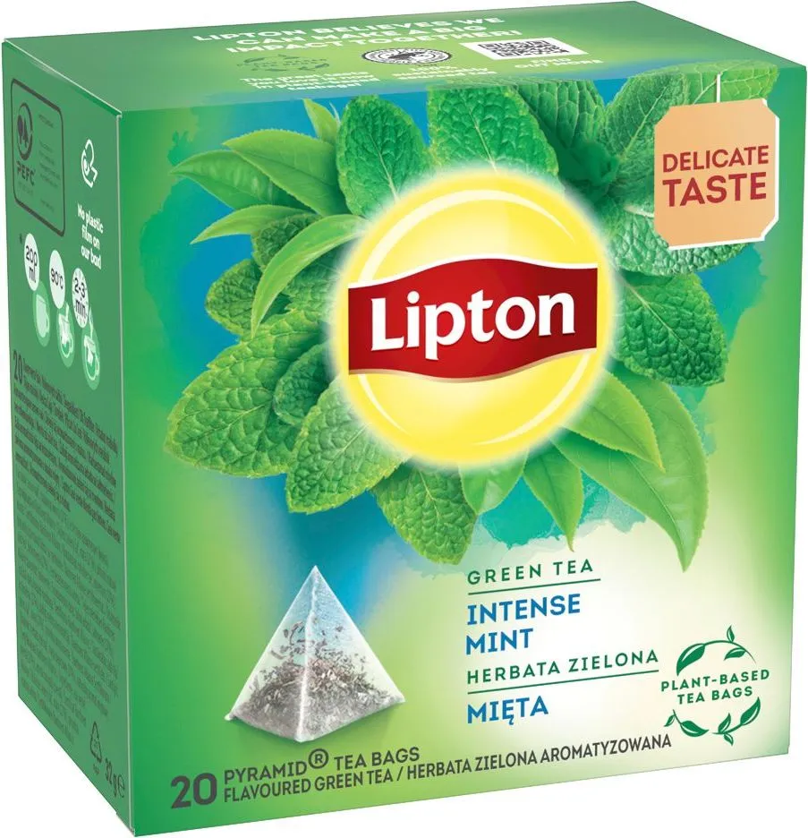 Ceai Lipton, verde, infuzie Menta, 20 bucati/cutie