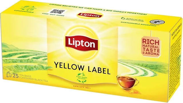 Ceai negru Lipton, Yellow Label, 25 plicuri/cutie