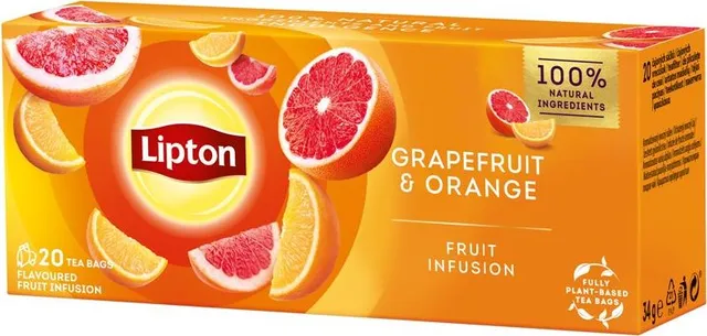 Ceai Lipton grapefruit si portocala 20plicuri/um