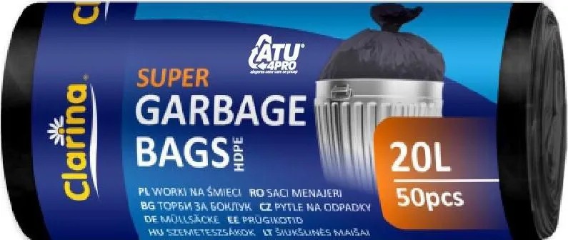 Saci menaj HDPE, 20L, negru, 7 microni, 50 bucati/rola