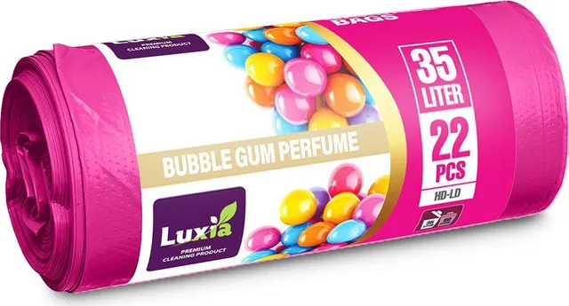 Saci menaj cu urechi HDLD, 35 litri, 22 bucati/rola, aroma bubble gum