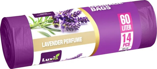 Saci menaj cu urechi HDLD, aroma lavanda, 60L, 14 bucati/rola