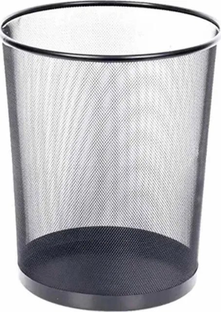 Cos metalic pentru birou, mesh, 15 l, negru