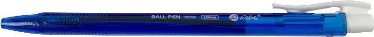 Pix cu mecanism Atlas, corp transparent, varf 1.0 mm, albastru