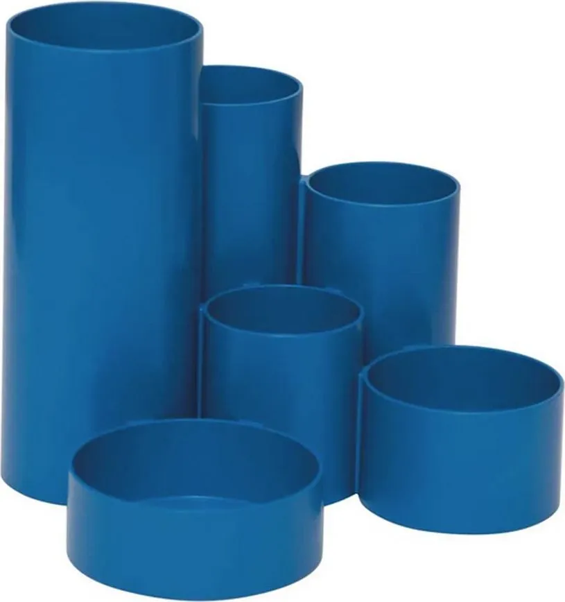 Suport instrumente scris Maul, 6 compartimente, plastic reciclat, albastru