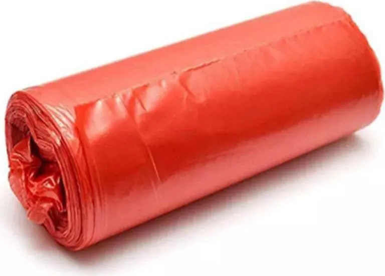 Saci menaj LDPE, rosu, 35 litri, 15 bucati/rola