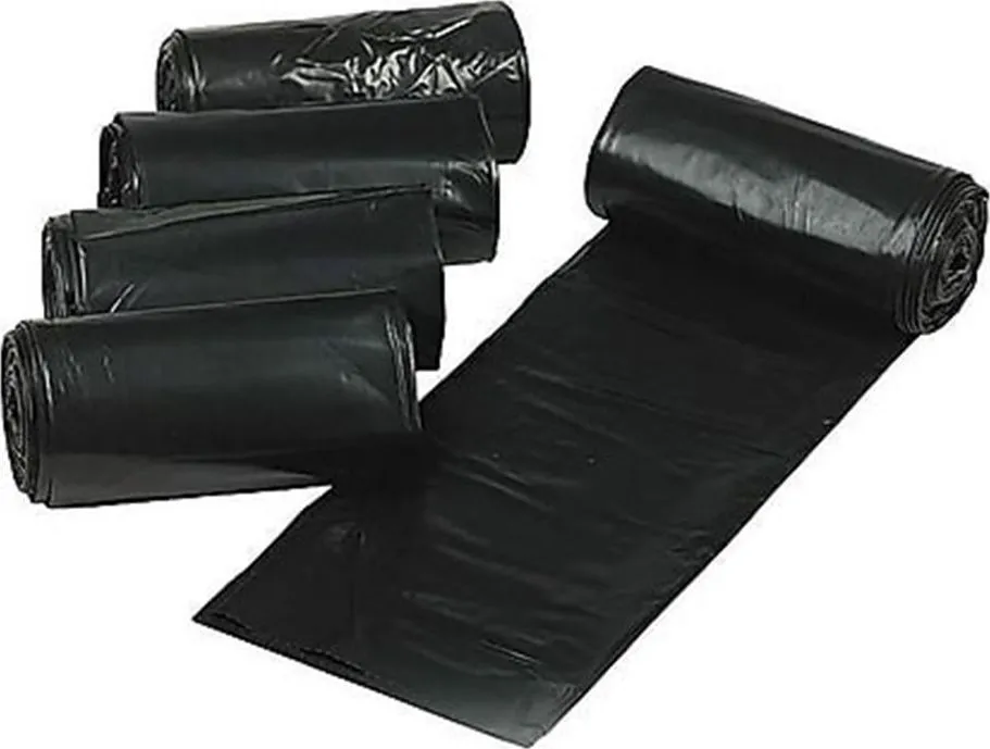 Saci menaj Strong LDPE, negru, 50x70cm, 35L, 20 microni, 15 bucati/rola