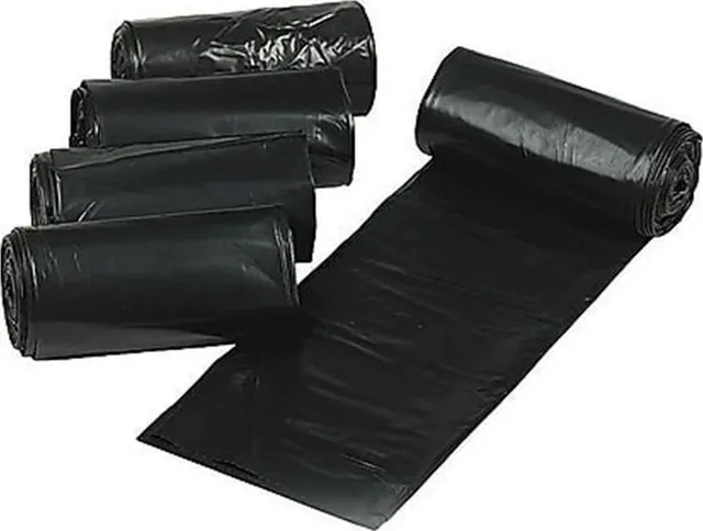 Saci menaj Strong LDPE, negru, 50x70cm, 35L, 20 microni, 15 bucati/rola