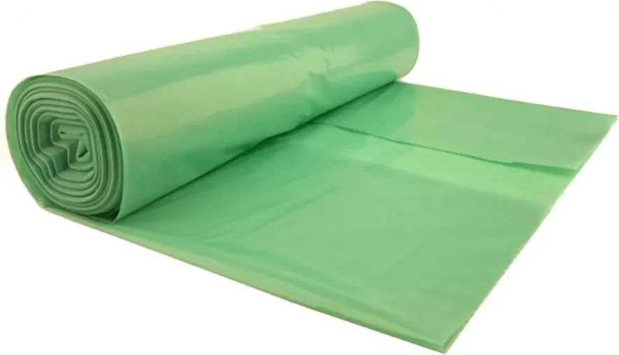 Saci menaj LDPE, verde, 240L, 30 microni, 10 bucati/rola