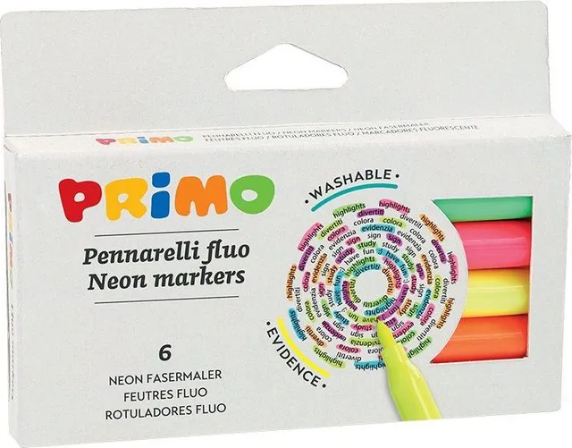 Markere neon Morocolor Primo, 6 culori