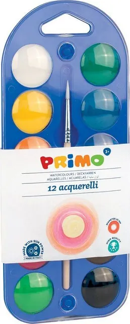 Acuarele Morocolor Primo, diametru pastila 25 mm, 12 culori/cutie (MC15401buc)