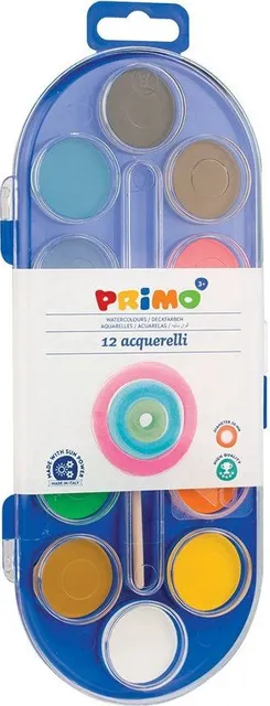 Acuarele Morocolor Primo, diametru pastila 30 mm, 12 culori/cutie