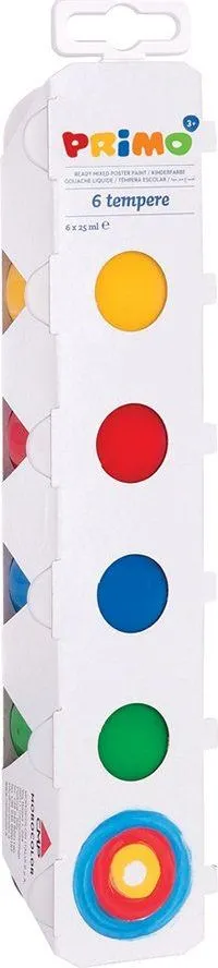 Tempera Morocolor Primo, 25 ml, 6 culori/cutie (MC15413buc)