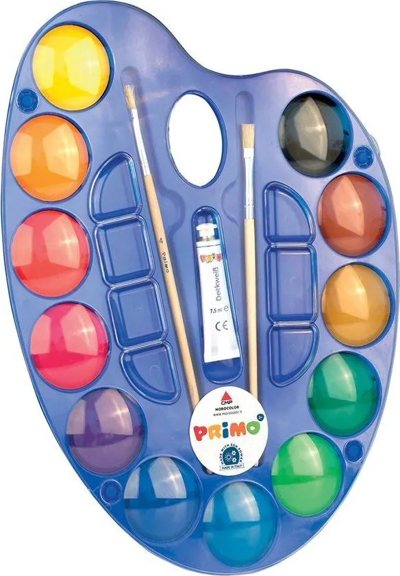 Acuarele Morocolor Primo, diametru pastila 44 mm, 12 culori/cutie