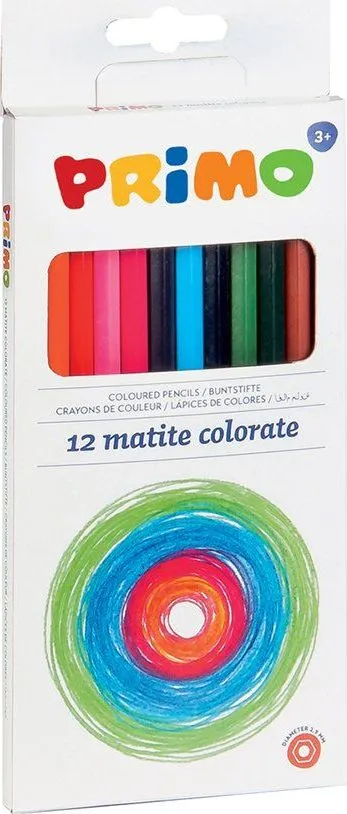 Creioane colorate Morocolor Primo, 12 culori/cutie