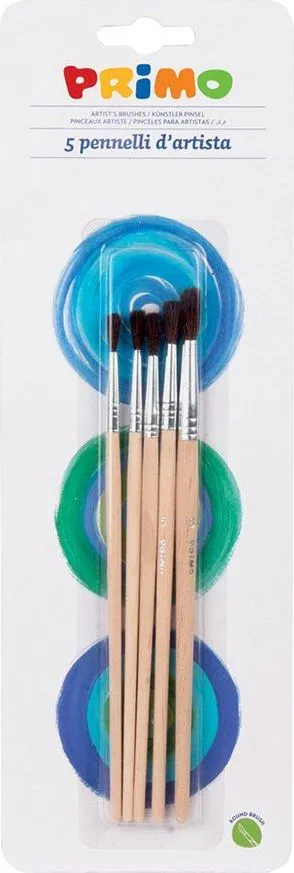 Set pensule Morocolor Primo, rotunde, 5 bucati/set