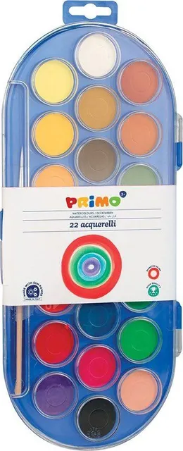 Acuarele Morocolor Primo, diametru pastila 30 mm, 22 culori