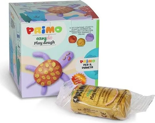 Cub creativ Morocolor Primo Cubido plastilina, 3 culori a 60 g, design picaturaplastilina, 3 culori a 60 g