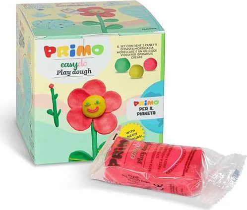 Cub creativ Morocolor Primo Cubido plastilina, 3 culori a 60 g, design floare