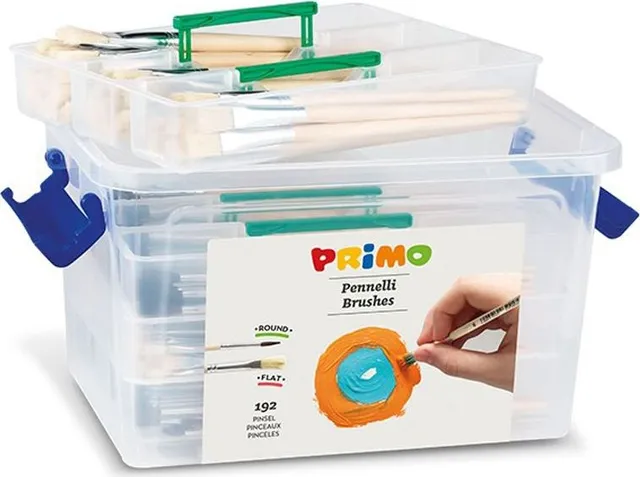 Set 192 pensule Morocolor Primo, varf rotund si varf drept, diverse marimi